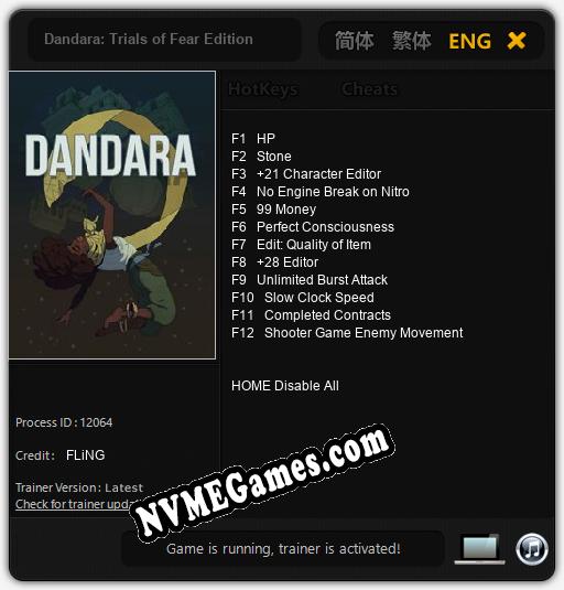 Dandara: Trials of Fear Edition: Treinador (V1.0.26)