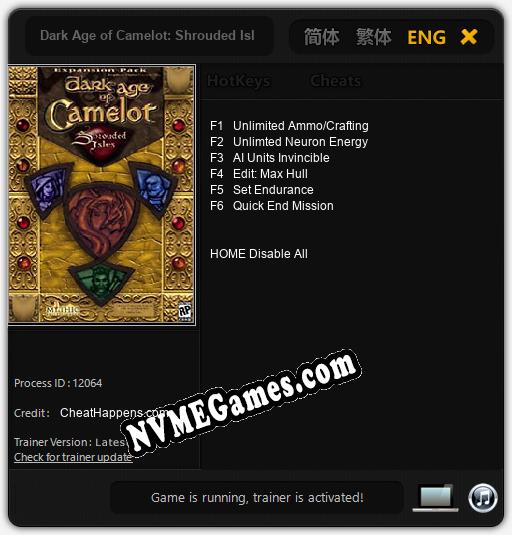 Dark Age of Camelot: Shrouded Isles: Cheats, Trainer +6 [CheatHappens.com]