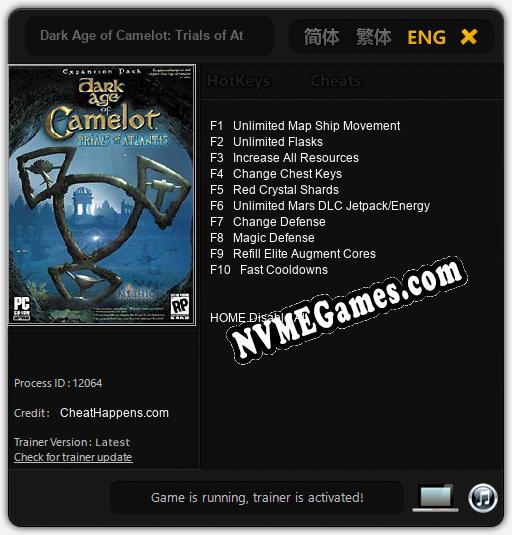 Dark Age of Camelot: Trials of Atlantis: Treinador (V1.0.81)