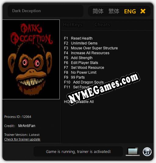 Dark Deception: Trainer +11 [v1.5]