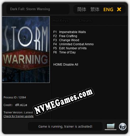 Dark Fall: Storm Warning: Trainer +6 [v1.8]