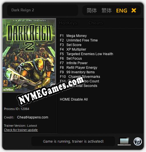 Dark Reign 2: Trainer +12 [v1.5]