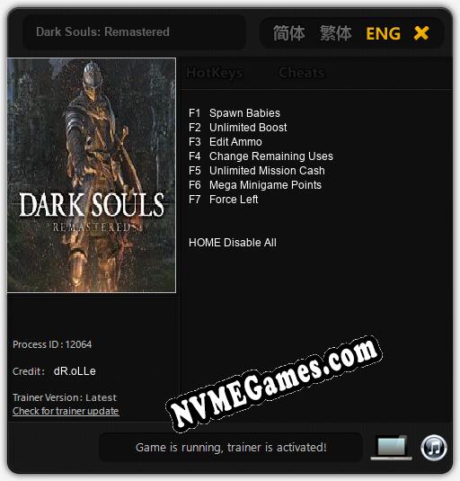 Dark Souls: Remastered: Trainer +7 [v1.6]