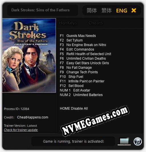 Dark Strokes: Sins of the Fathers: Treinador (V1.0.79)