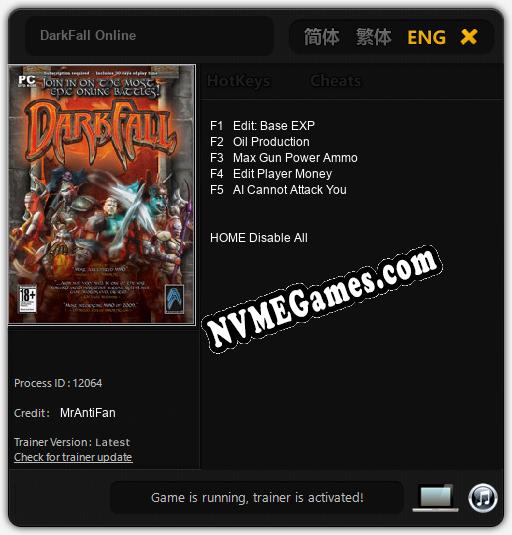 DarkFall Online: Trainer +5 [v1.4]