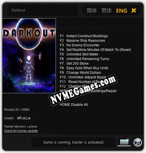 Darkout: Treinador (V1.0.61)