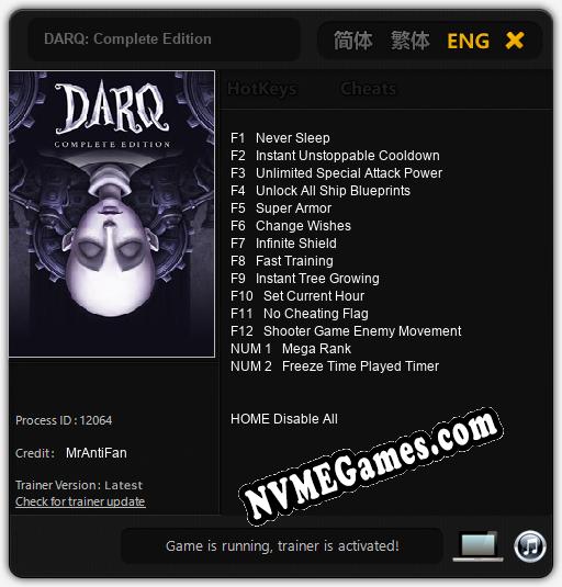 DARQ: Complete Edition: Treinador (V1.0.94)