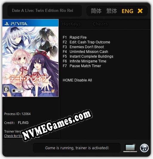 Treinador liberado para Date A Live: Twin Edition Rio Reincarnation [v1.0.6]