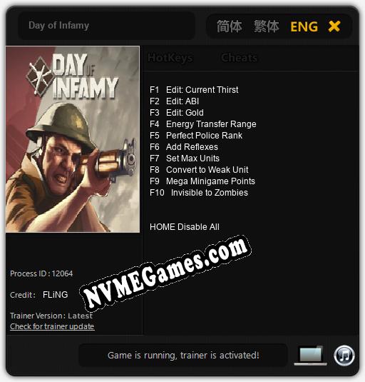 Day of Infamy: Trainer +10 [v1.1]