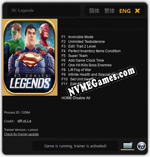 DC Legends: Treinador (V1.0.34)