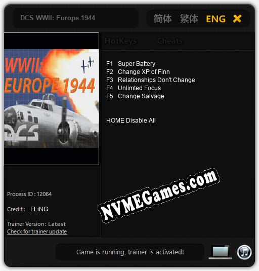 DCS WWII: Europe 1944: Trainer +5 [v1.4]