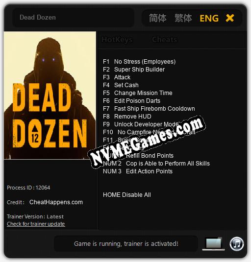 Treinador liberado para Dead Dozen [v1.0.7]