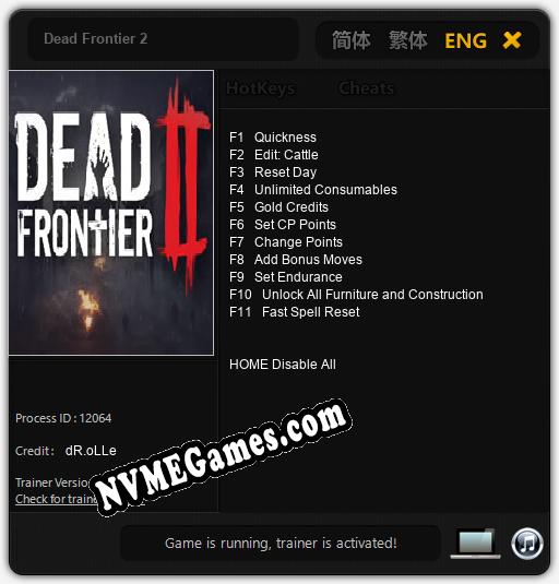 Dead Frontier 2: Treinador (V1.0.36)