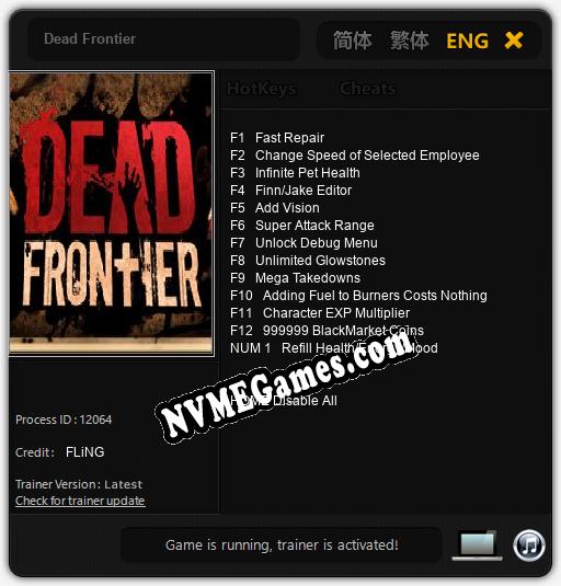 Treinador liberado para Dead Frontier [v1.0.1]