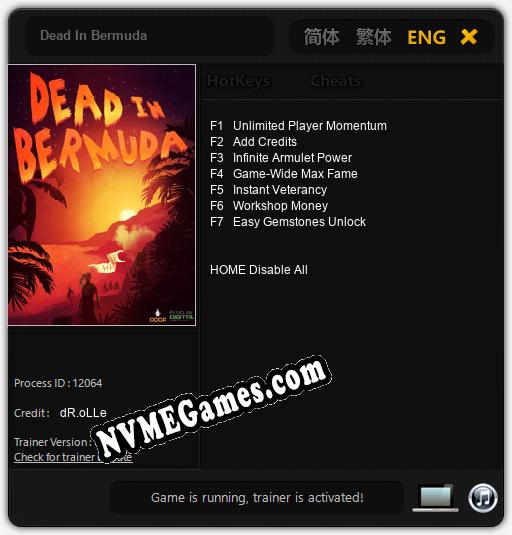 Dead In Bermuda: Treinador (V1.0.50)