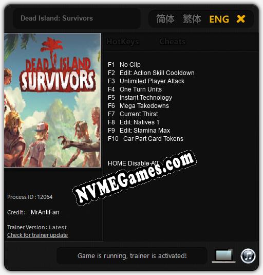 Treinador liberado para Dead Island: Survivors [v1.0.1]