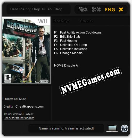 Treinador liberado para Dead Rising: Chop Till You Drop [v1.0.4]