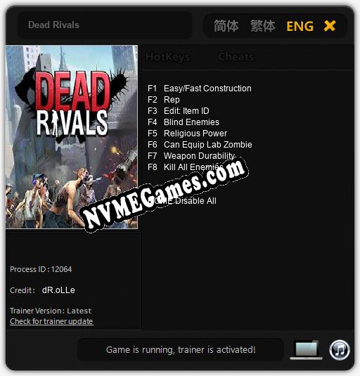 Dead Rivals: Trainer +8 [v1.7]