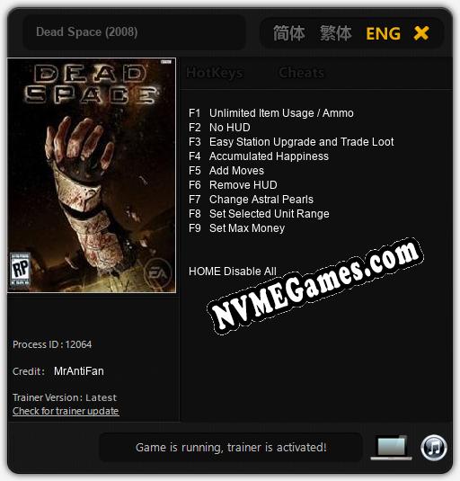 Dead Space (2008): Trainer +9 [v1.1]