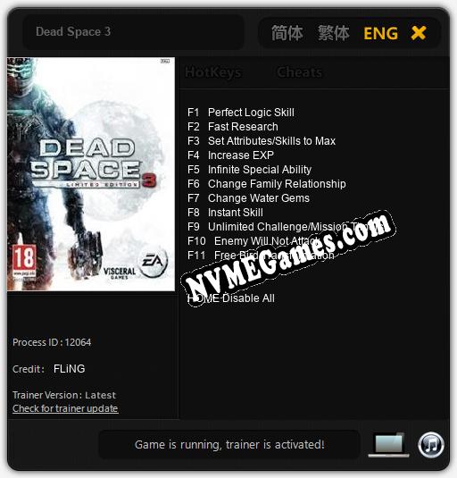 Dead Space 3: Trainer +11 [v1.4]