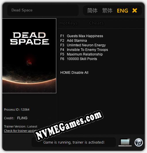 Dead Space: Cheats, Trainer +6 [FLiNG]