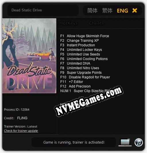 Dead Static Drive: Cheats, Trainer +13 [FLiNG]