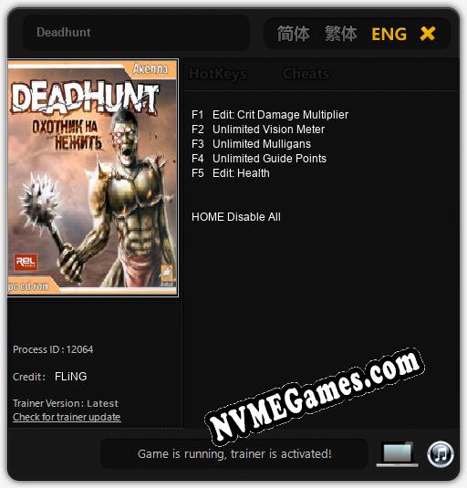 Treinador liberado para Deadhunt [v1.0.6]