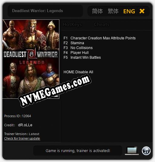 Deadliest Warrior: Legends: Cheats, Trainer +5 [dR.oLLe]