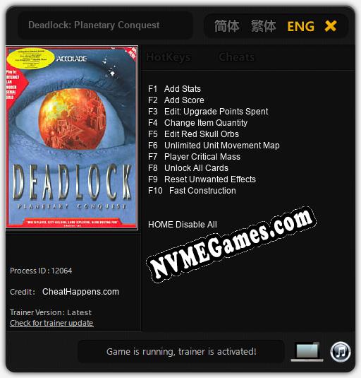 Deadlock: Planetary Conquest: Trainer +10 [v1.5]