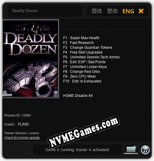 Deadly Dozen: Treinador (V1.0.27)