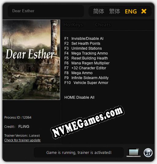 Dear Esther: Treinador (V1.0.98)