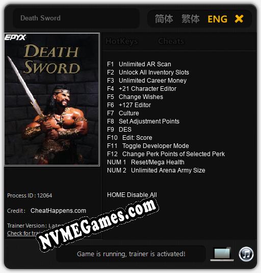 Death Sword: Trainer +14 [v1.4]