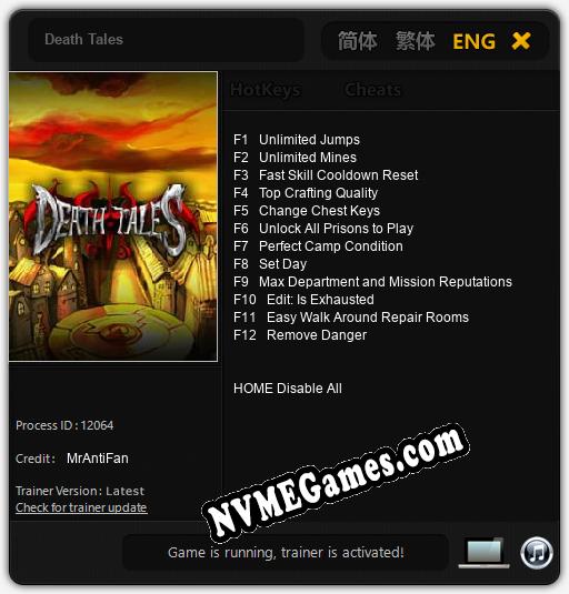 Death Tales: Trainer +12 [v1.9]