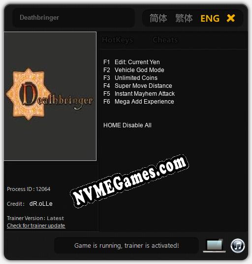 Deathbringer: Cheats, Trainer +6 [dR.oLLe]