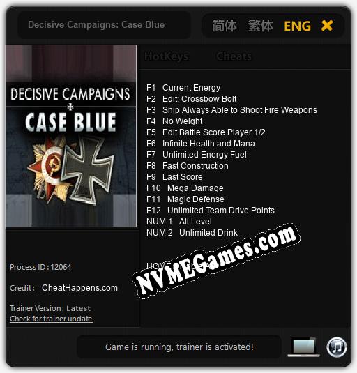 Decisive Campaigns: Case Blue: Trainer +14 [v1.7]