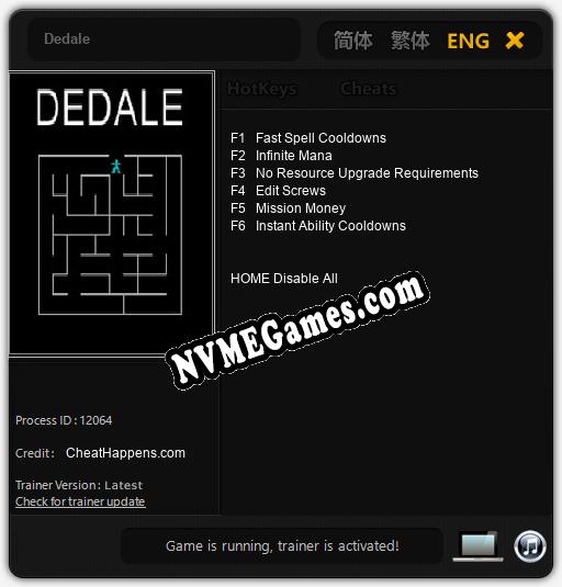 Dedale: Trainer +6 [v1.2]