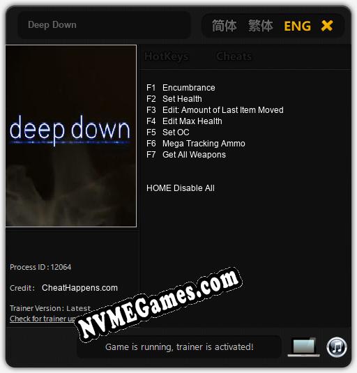 Deep Down: Cheats, Trainer +7 [CheatHappens.com]