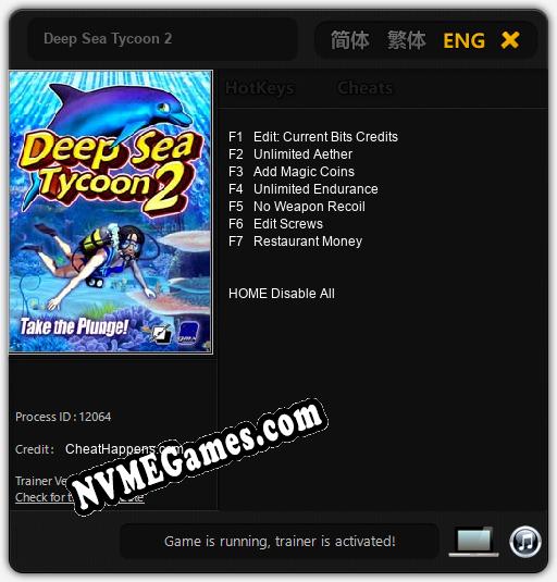 Treinador liberado para Deep Sea Tycoon 2 [v1.0.5]