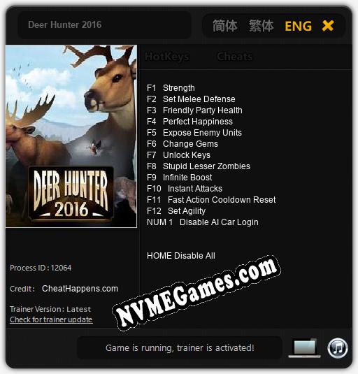 Deer Hunter 2016: Treinador (V1.0.64)