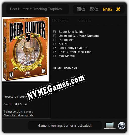 Deer Hunter 5: Tracking Trophies: Trainer +7 [v1.8]