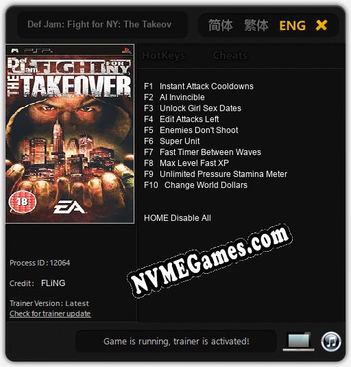 Def Jam: Fight for NY: The Takeover: Treinador (V1.0.53)