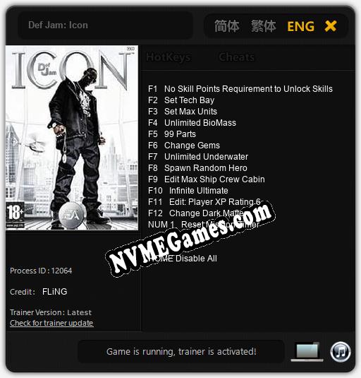 Treinador liberado para Def Jam: Icon [v1.0.7]