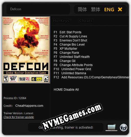 Treinador liberado para Defcon [v1.0.2]