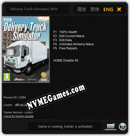 Delivery Truck Simulator 2010: Cheats, Trainer +5 [dR.oLLe]