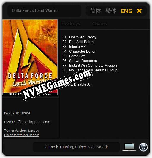 Delta Force: Land Warrior: Trainer +8 [v1.1]