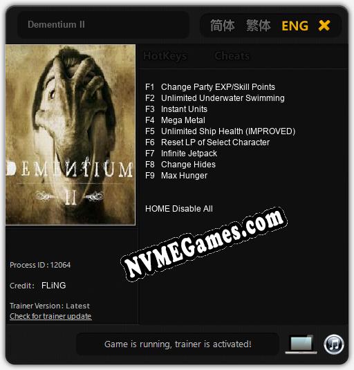 Dementium II: Cheats, Trainer +9 [FLiNG]