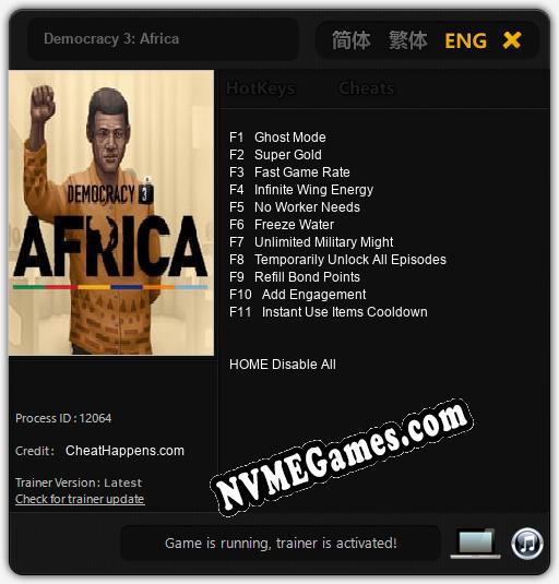 Democracy 3: Africa: Cheats, Trainer +11 [CheatHappens.com]