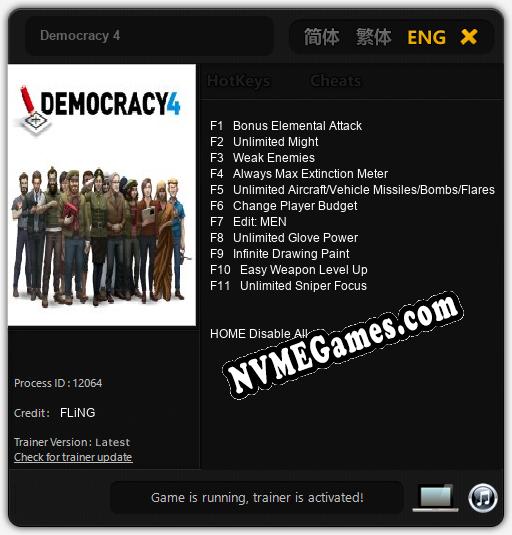 Democracy 4: Trainer +11 [v1.9]