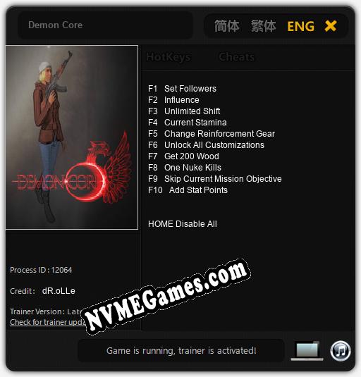 Demon Core: Cheats, Trainer +10 [dR.oLLe]