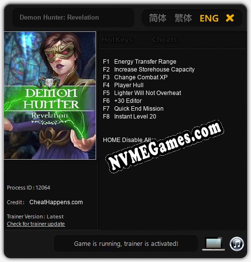 Demon Hunter: Revelation: Trainer +8 [v1.4]